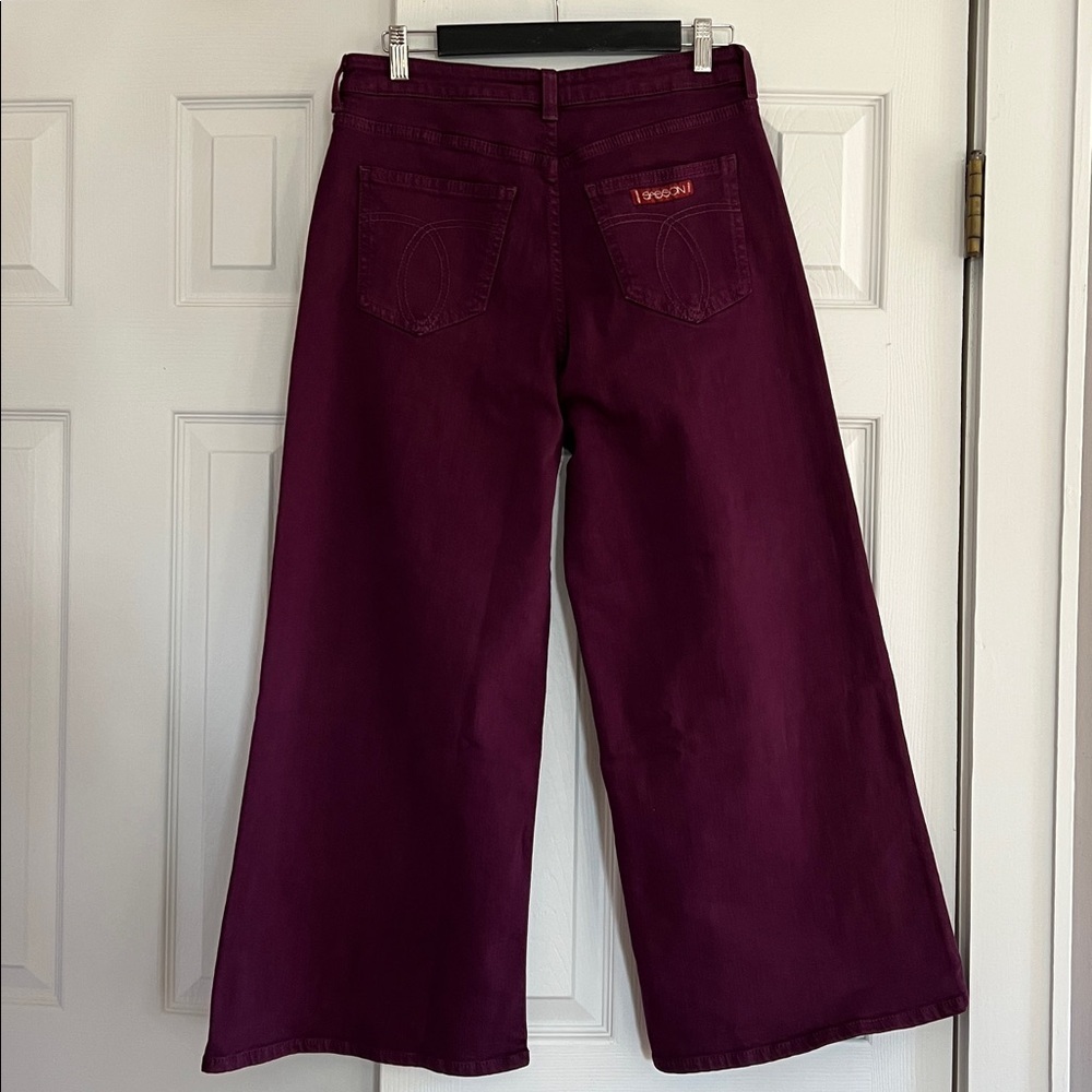 Johnny Was Purple Mademoiselle Wide Leg Jean Size 28 - Picture 13 of 15